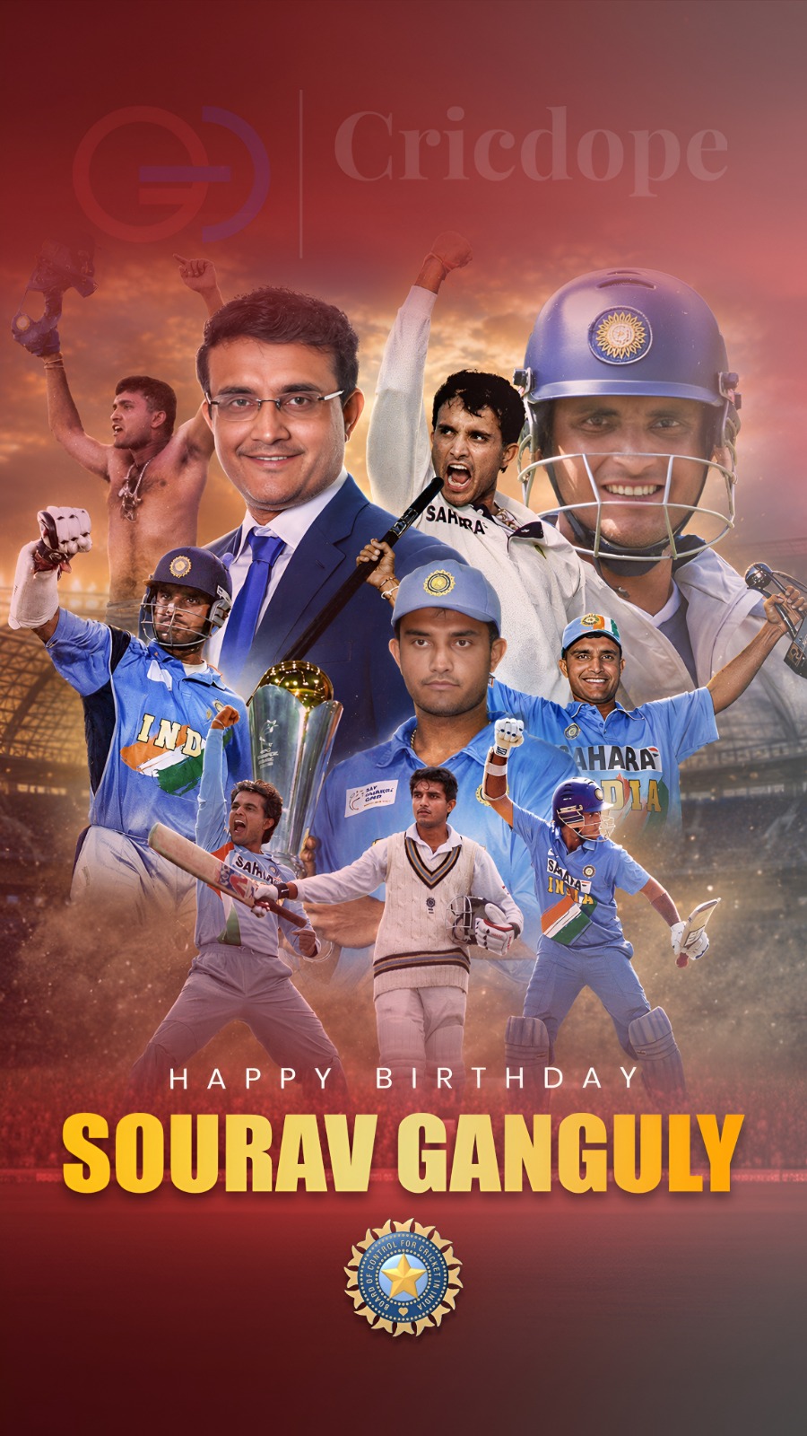 🎉 Happy Birthday, Sourav Ganguly! Wishing Dada a year full of happiness and suc
