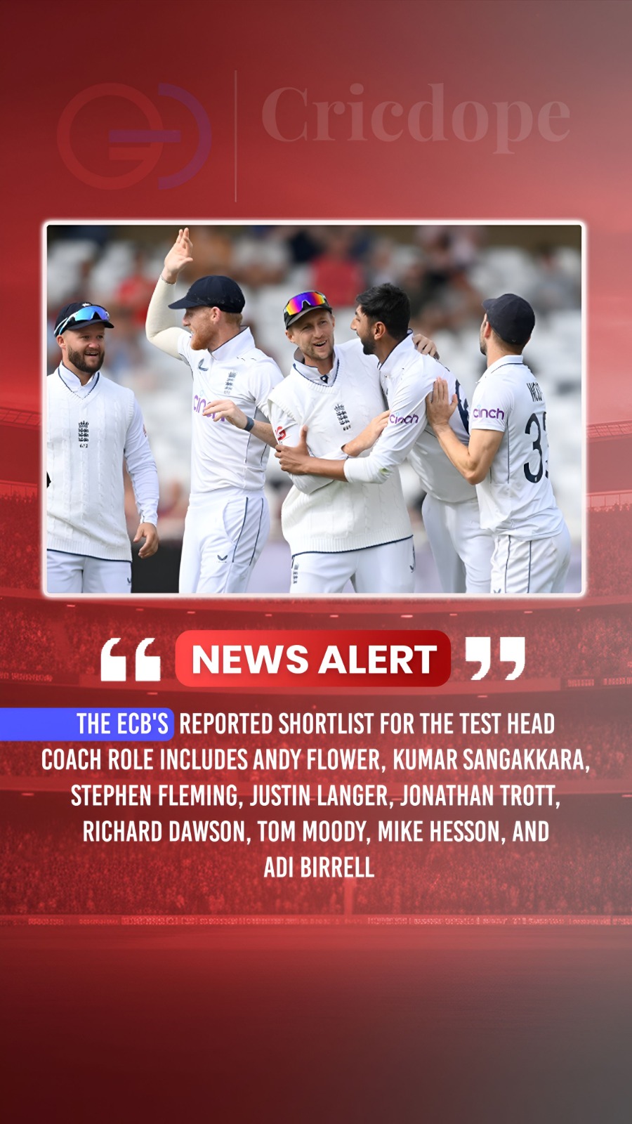 🏴 England shortlist Sangakkara, Flower, Fleming & Langer for Test coach. Who ge