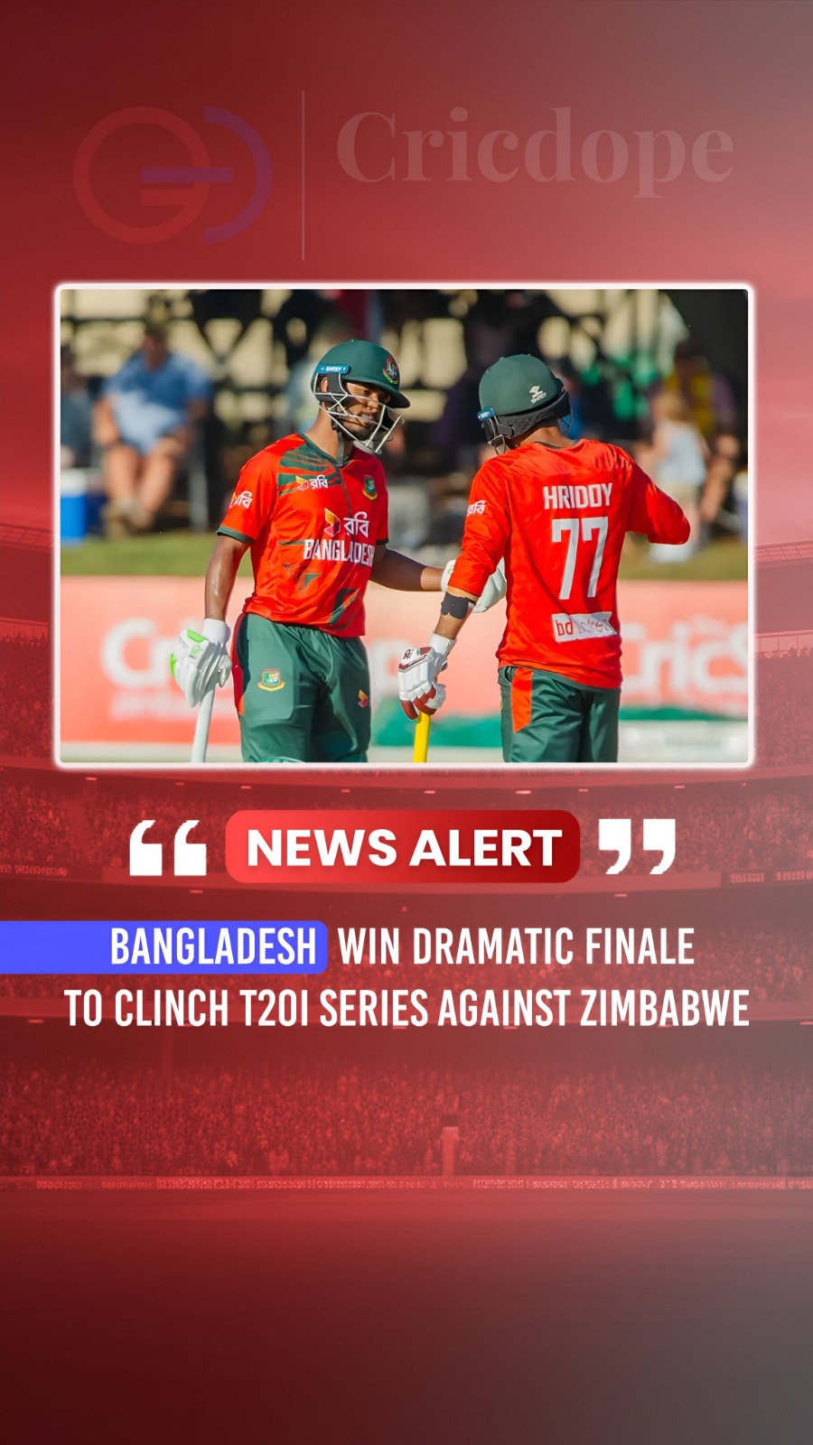 🏆 Bangladesh clinch the T20I series against Zimbabwe after a thrilling series f