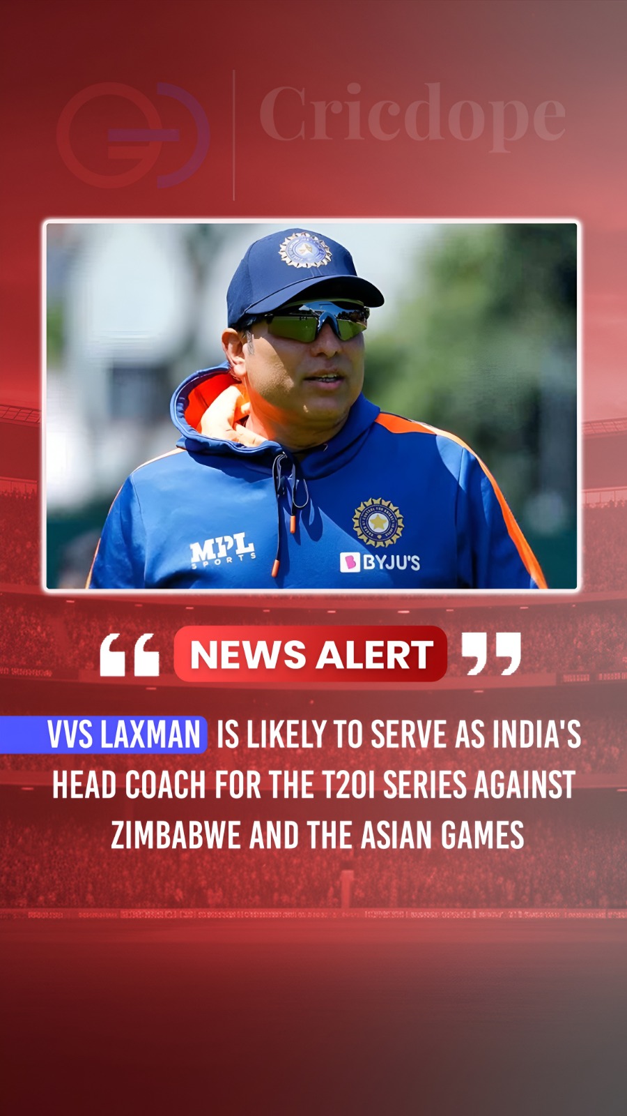 🇮🇳 VVS Laxman is likely to coach Team India for the Zimbabwe series and Asian