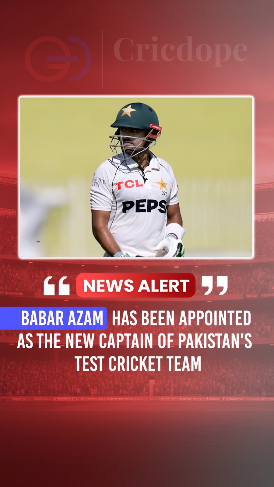 🇵🇰 Babar Azam returns as Pakistan's new Test captain ahead of the upcoming sea