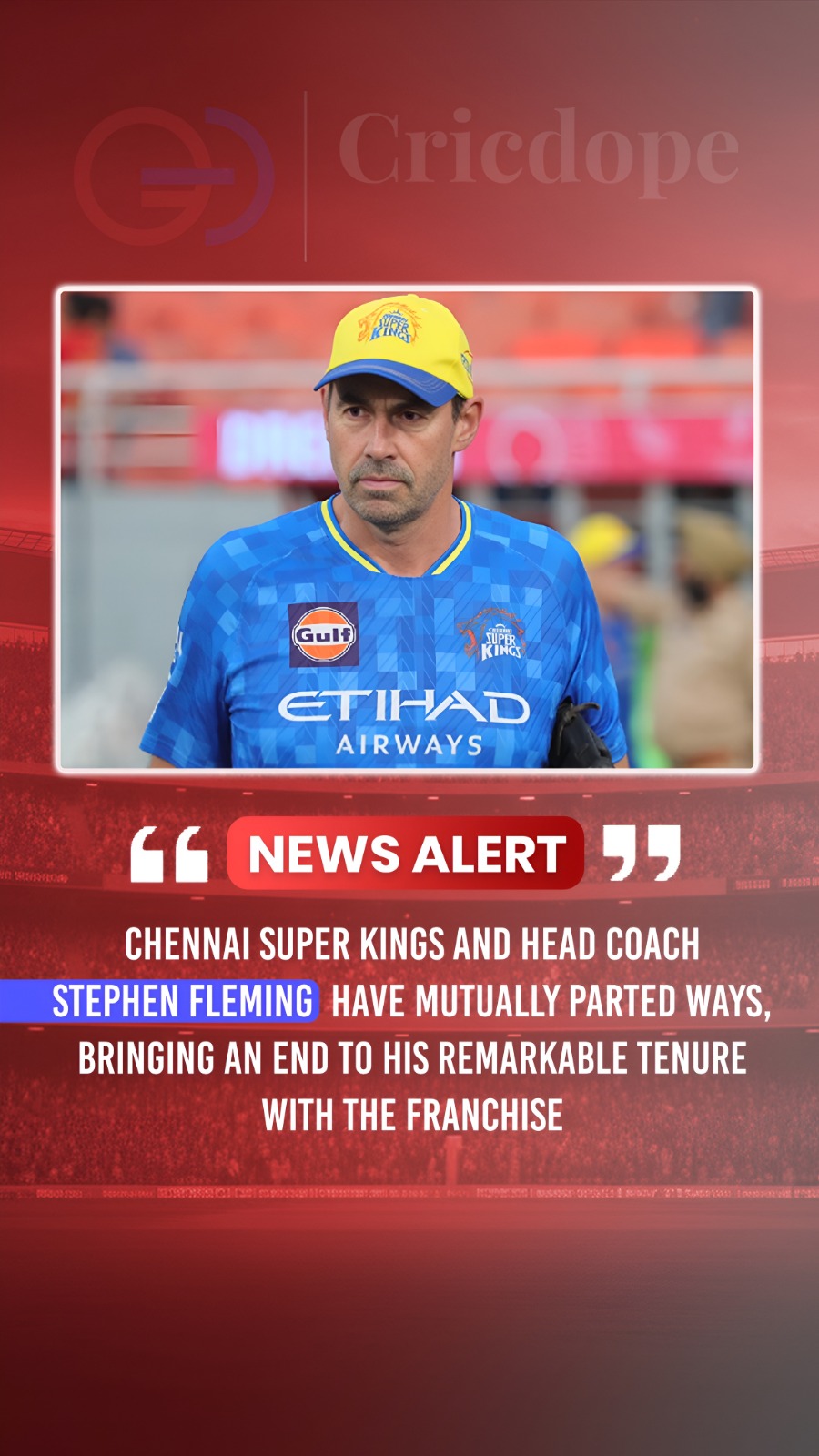 💛 CSK and Stephen Fleming mutually part ways after a legendary coaching journey