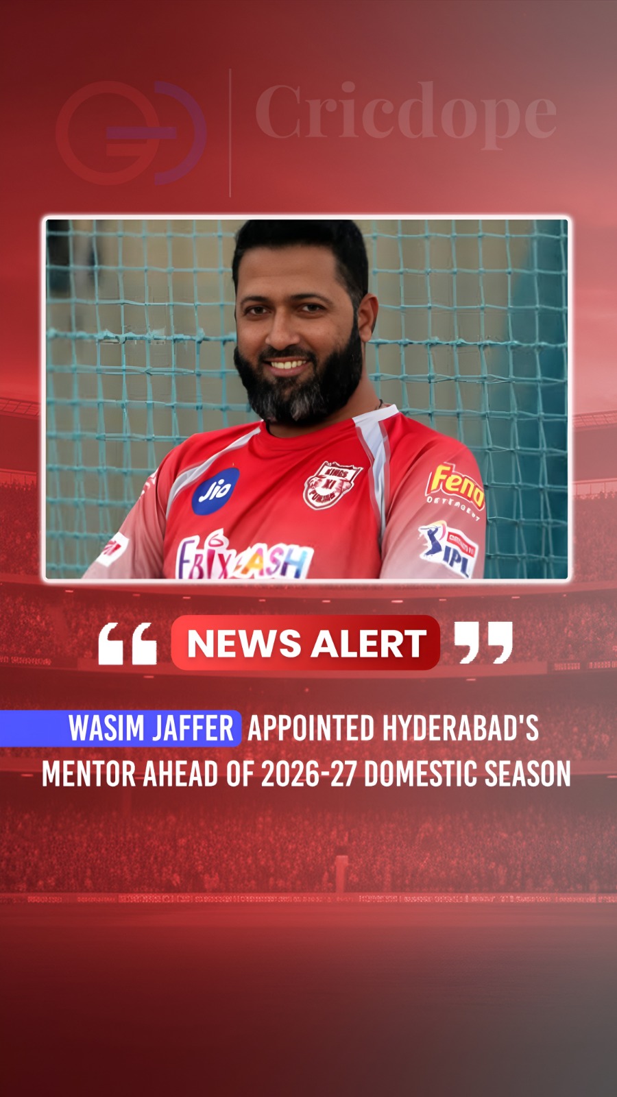 Wasim Jaffer begins a new chapter as Hyderabad's mentor for the 2026-27 domestic