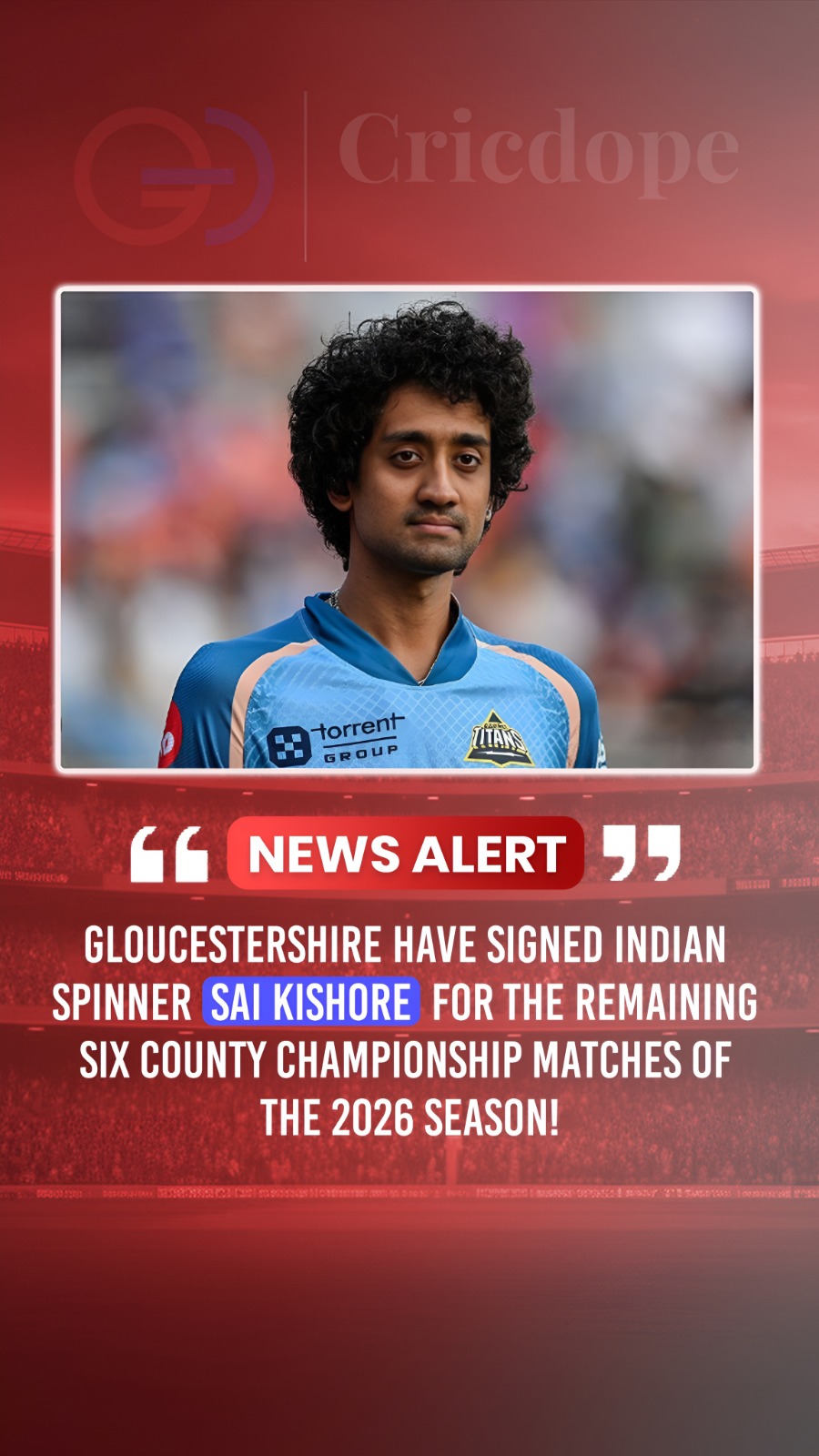 🏏 Sai Kishore joins Gloucestershire for the final six County Championship match