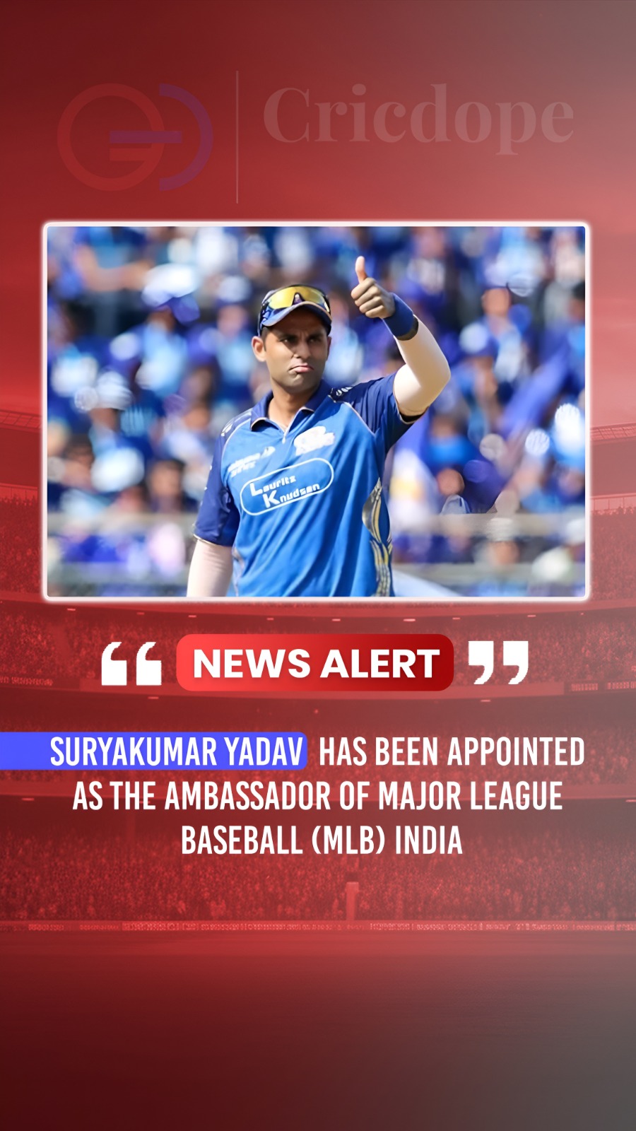 Suryakumar Yadav named brand ambassador for MLB India, expanding beyond cricket