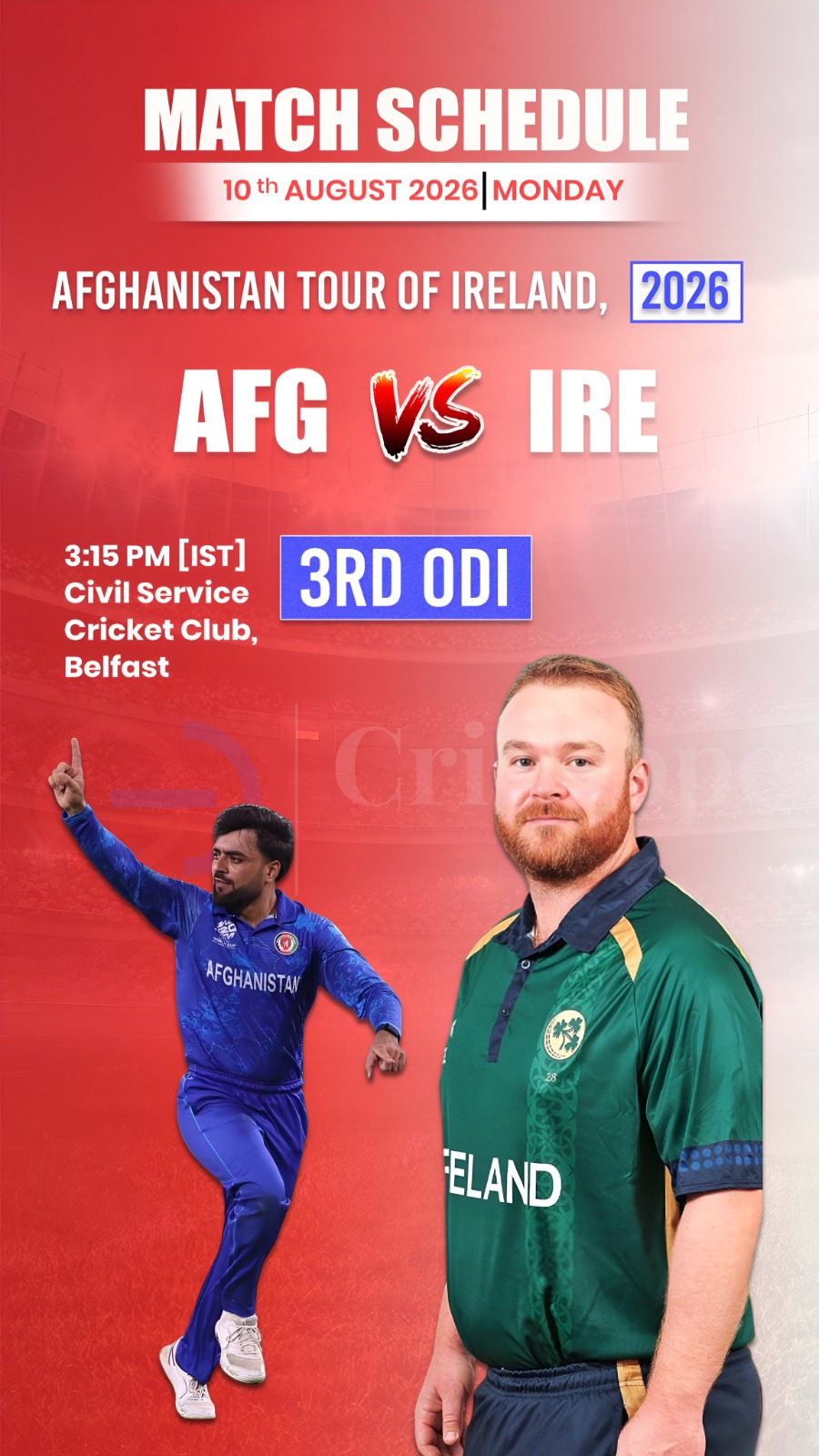 Afghanistan face Ireland in the 3rd ODI in Belfast, battling for series advantag