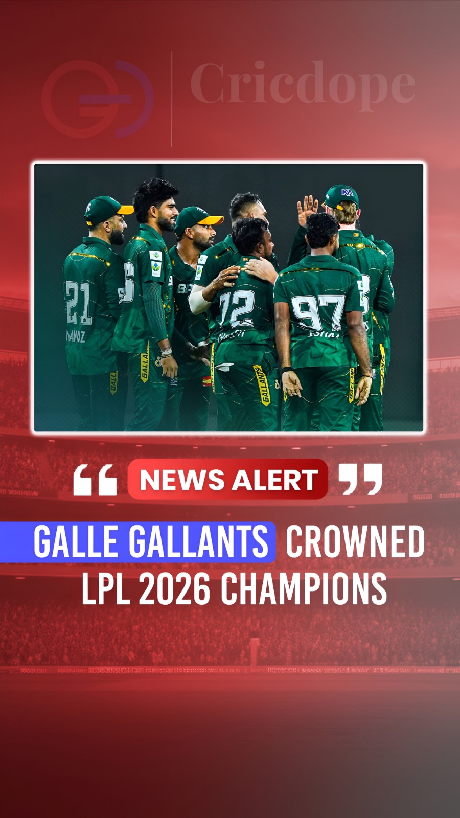 Galle Gallants crowned LPL 2026 champions after a historic tournament run! 🏆🎉
