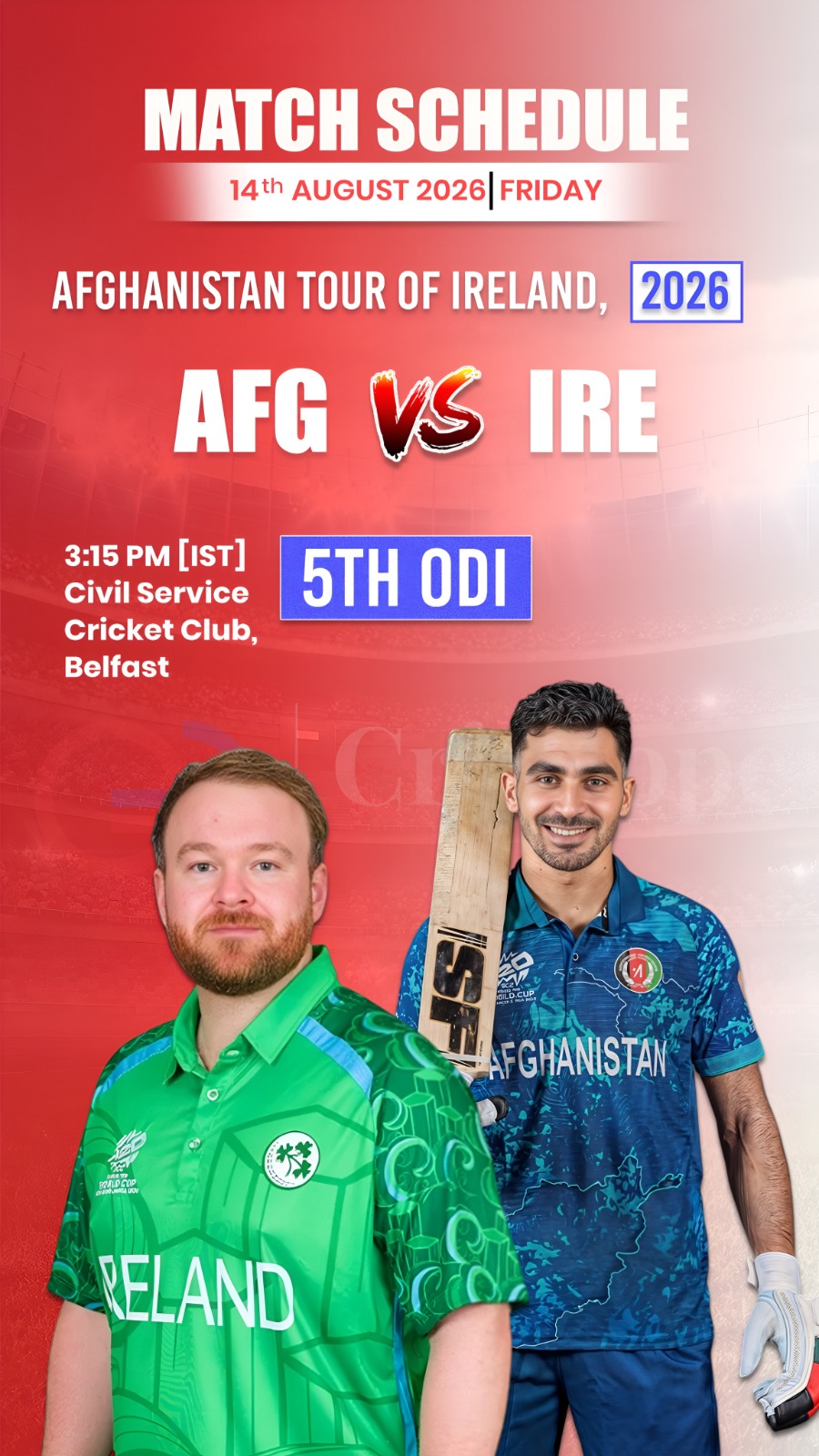 Afghanistan face Ireland in the 5th ODI, eyeing a series sweep in Belfast.
