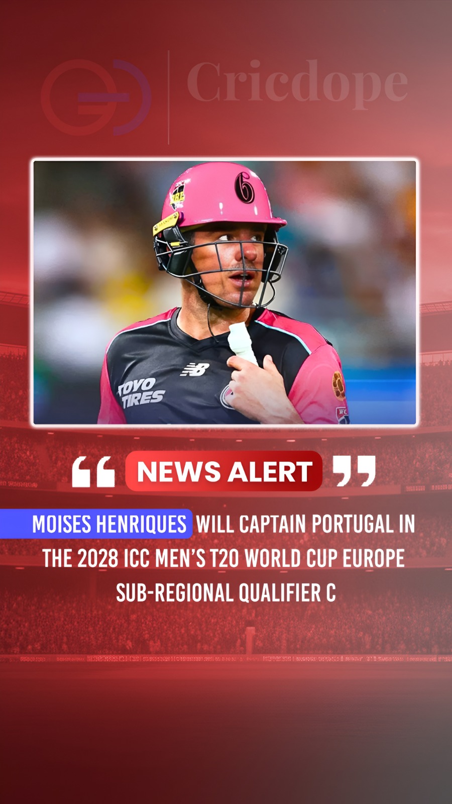 🇵🇹 Moises Henriques named Portugal captain for the 2028 T20 World Cup Europe Q