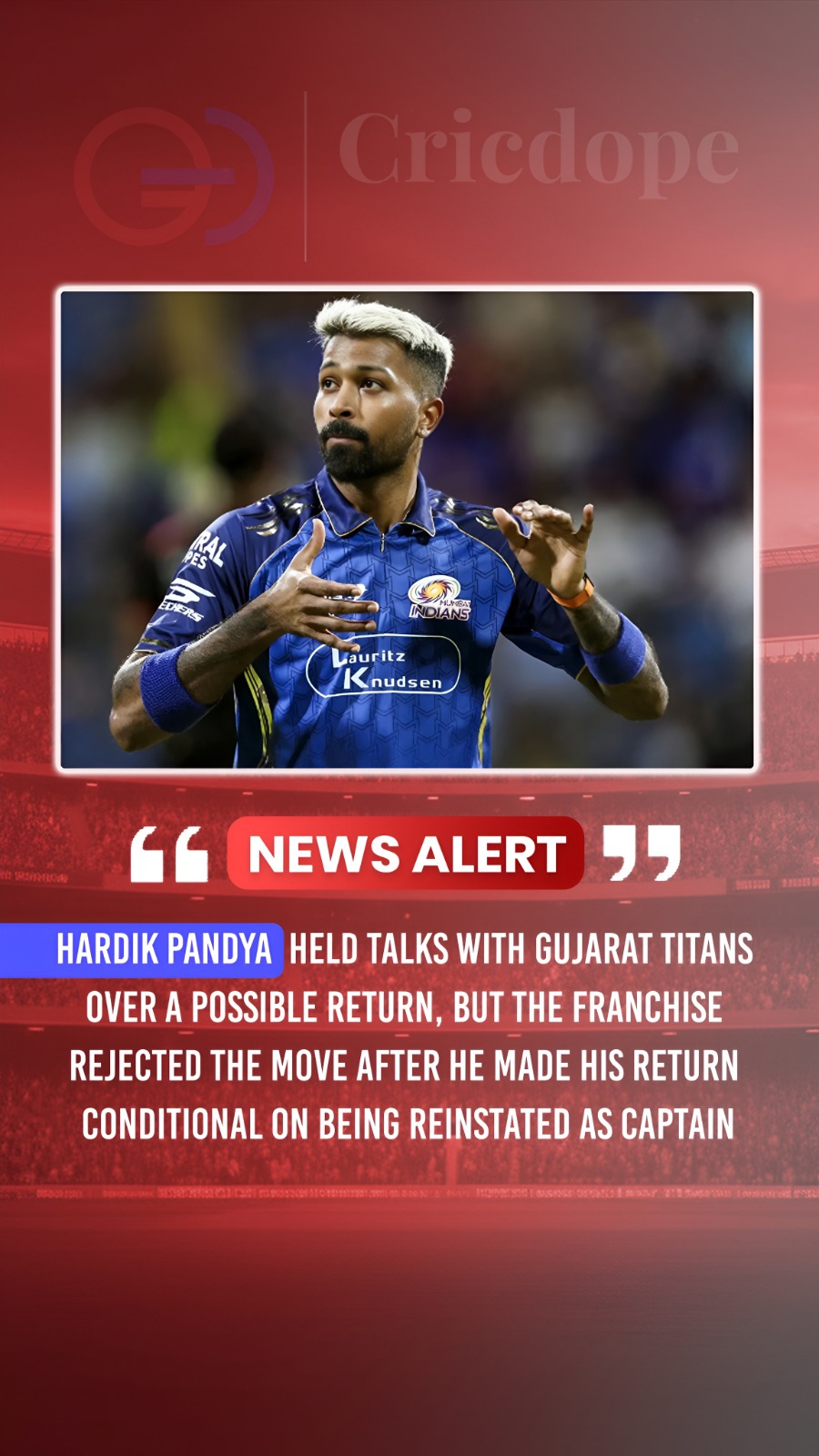Hardik Pandya’s GT return stalls after captaincy demand reportedly rejected!