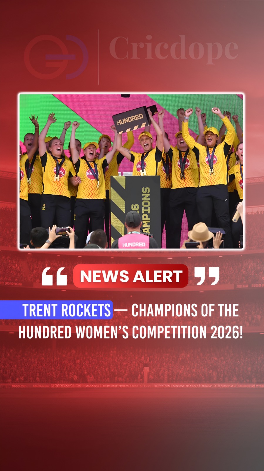 🏆 Trent Rockets crowned The Hundred Women’s champions 2026 after a sensational