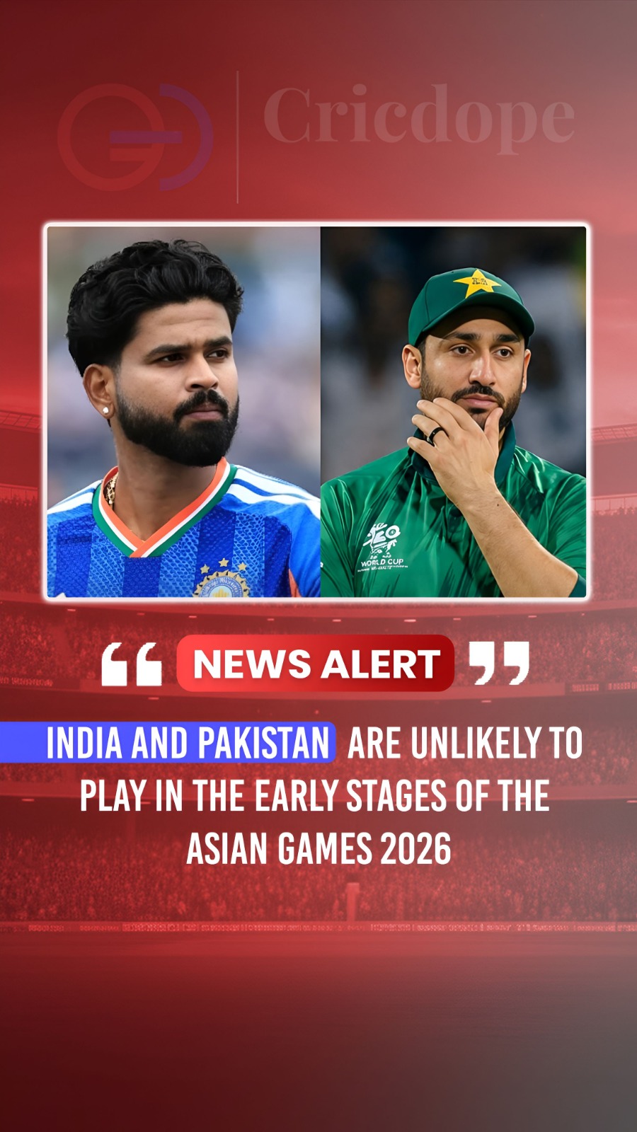 🇮🇳🇵🇰 India vs Pakistan unlikely early in Asian Games 2026; clash awaits knoc