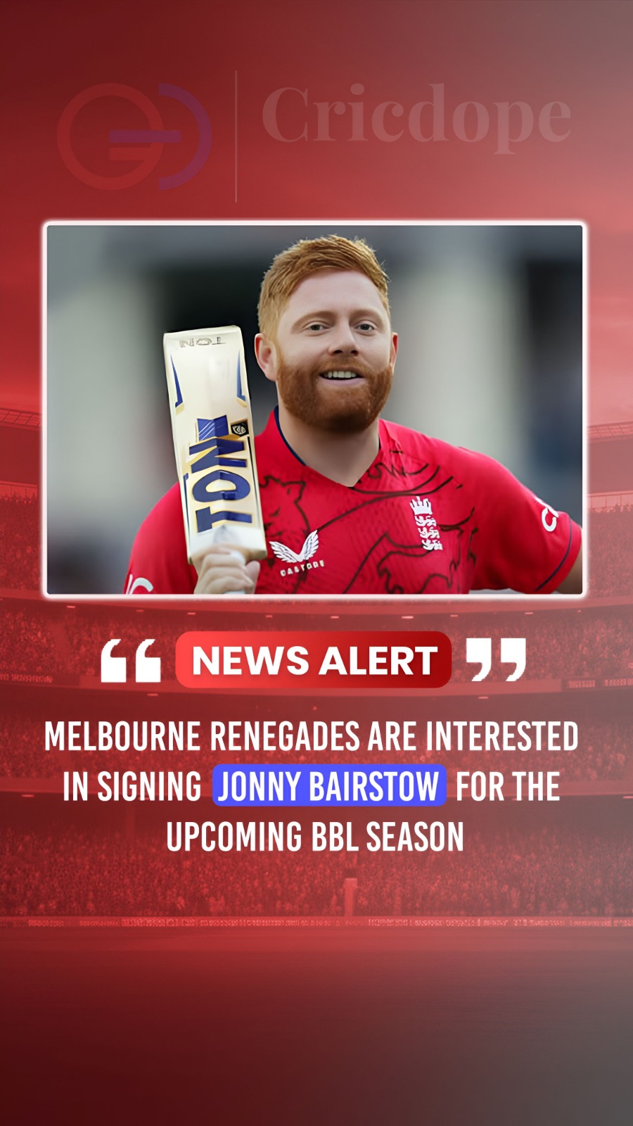 🇦🇺💥 Melbourne Renegades eye English star Jonny Bairstow for upcoming BBL seas