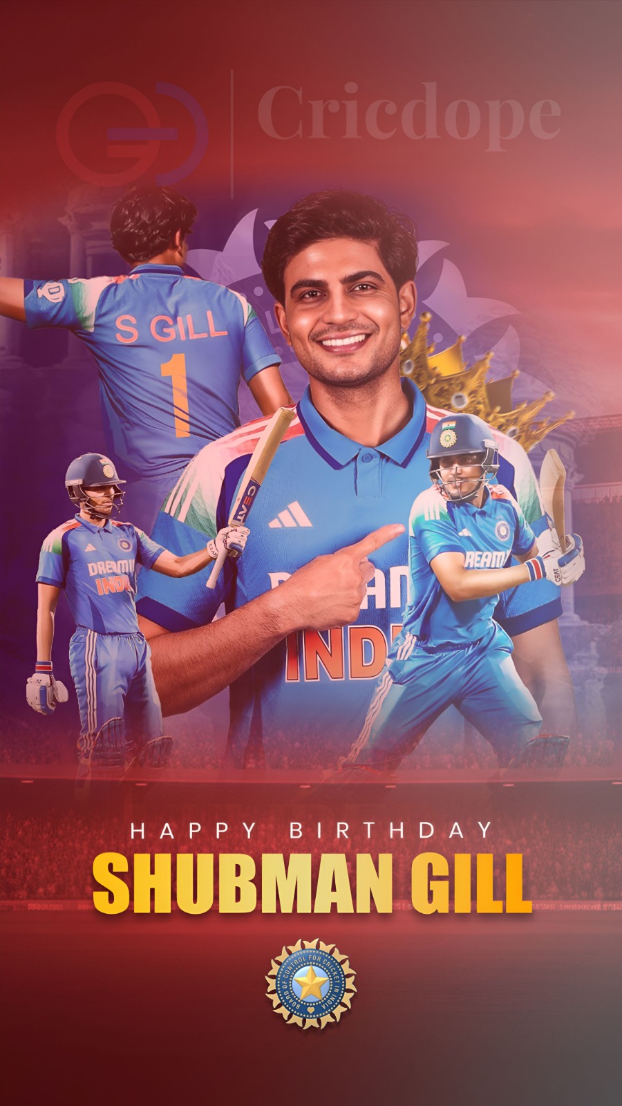 🇮🇳👑 Happy Birthday Shubman Gill! Wishing the Indian star many more iconic cen