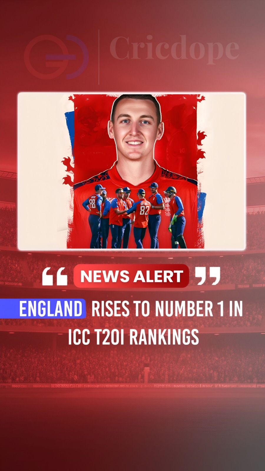🏴🔥 England rise to No. 1 in ICC T20I Rankings! 🏏⚡