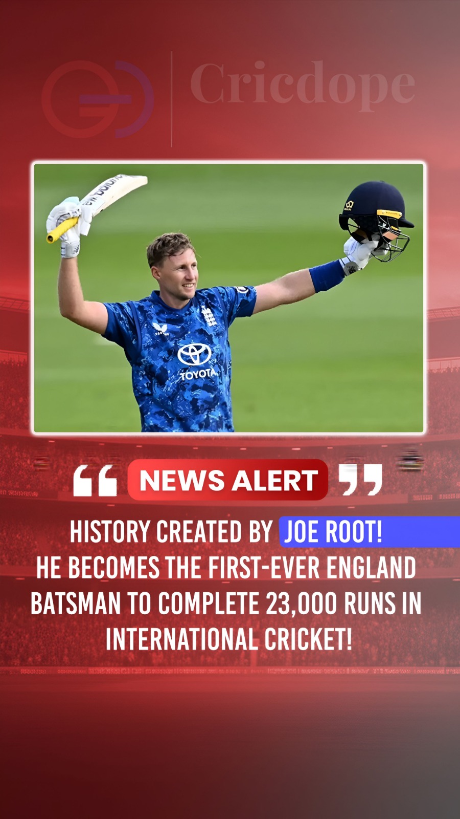 🏴👑 Joe Root becomes the first England batter to reach a historic international